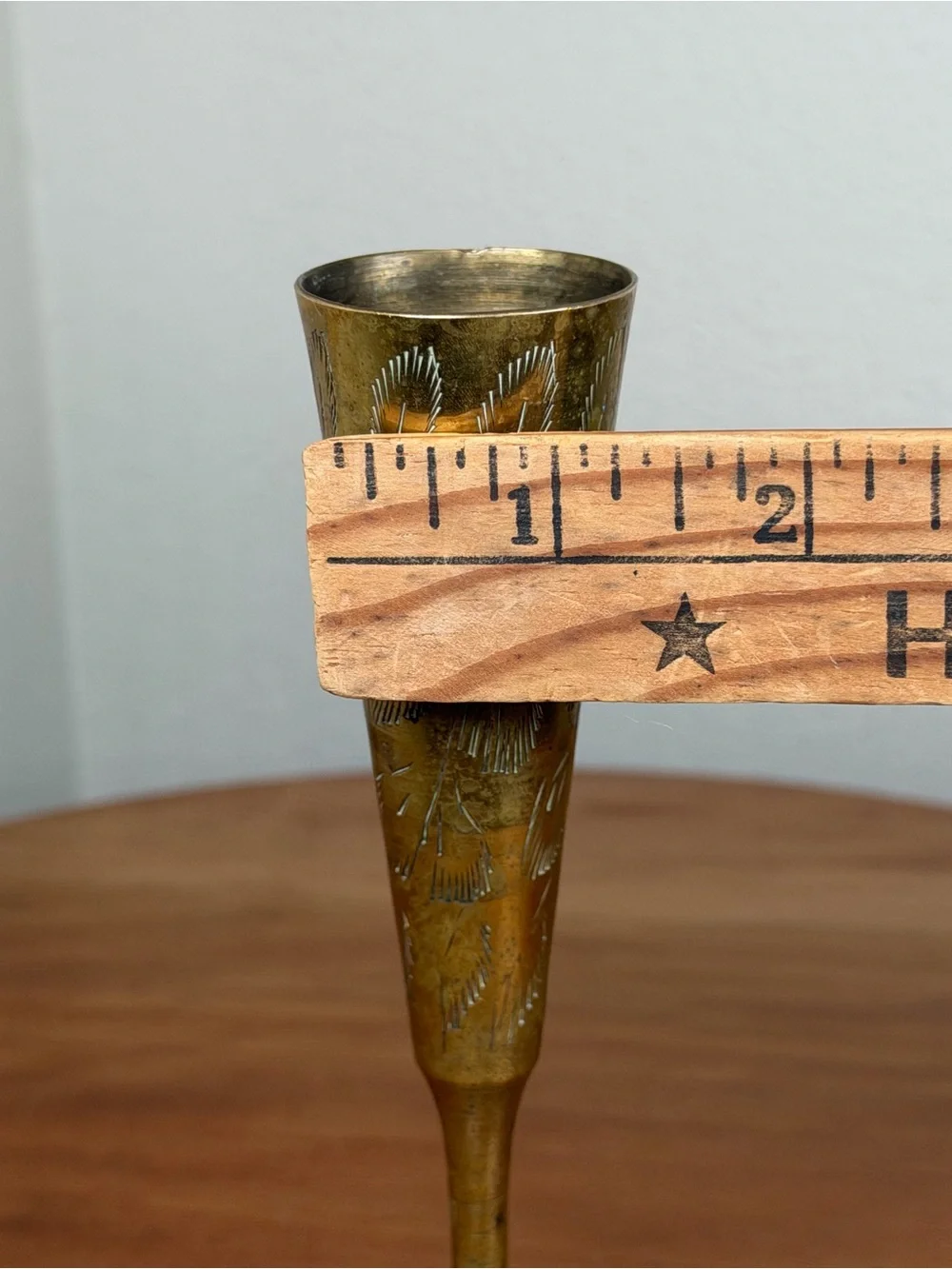 Vintage Solid Brass hand etched 6.5